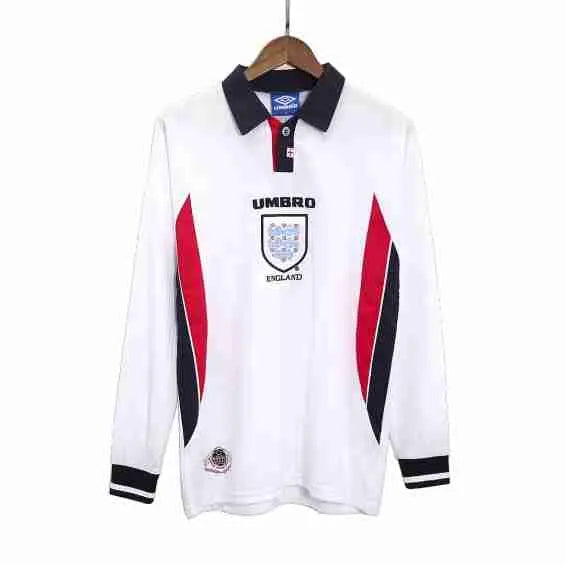 Retro 1998 England Long Sleeve Home Jersey