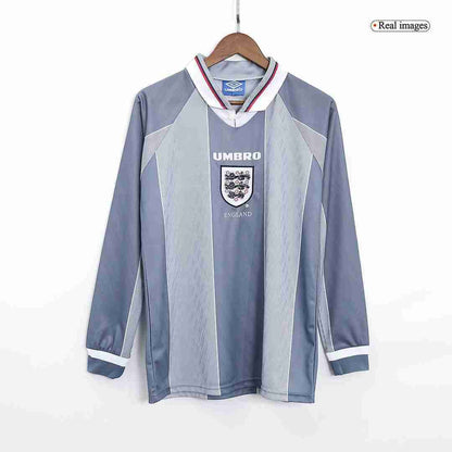 Retro 1996 England Long Sleeve Away Jersey