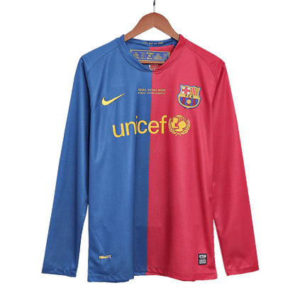 Retro Barcelona Long Sleeve Home Jersey 2008/09 - UCL Final