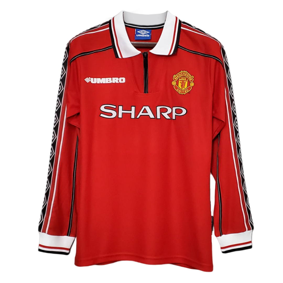 Retro 1998 Manchester United Long Sleeve Home Jersey