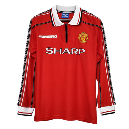Retro 1998 Manchester United Long Sleeve Home Jersey