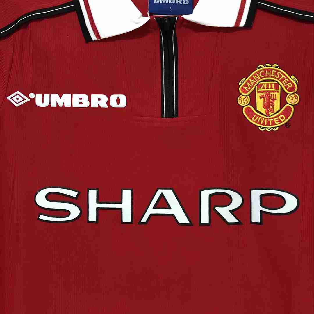 Retro 1998 Manchester United Long Sleeve Home Jersey